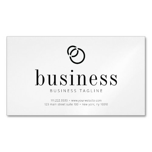 Modern Minimalist Simple Chic Logo Scan QR Code Business Card Magnet