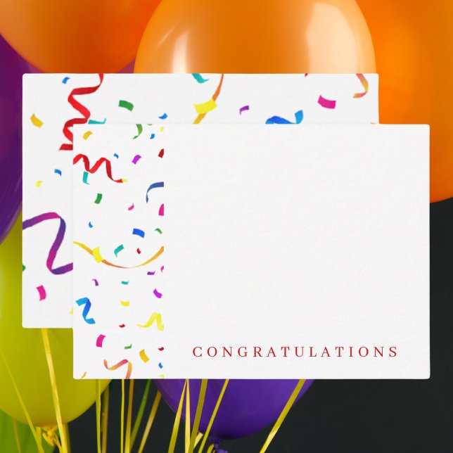 Modern Minimalist Simple Congratulations Colorful  Note Card (Creator Uploaded)