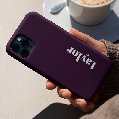 Modern Minimalist Simple Cool Purple Personalized iPhone 15 Pro Case