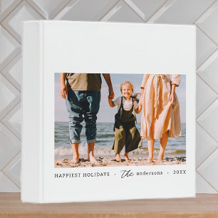 Modern Minimalist Simple Custom Family Photo 3 Ring Binder