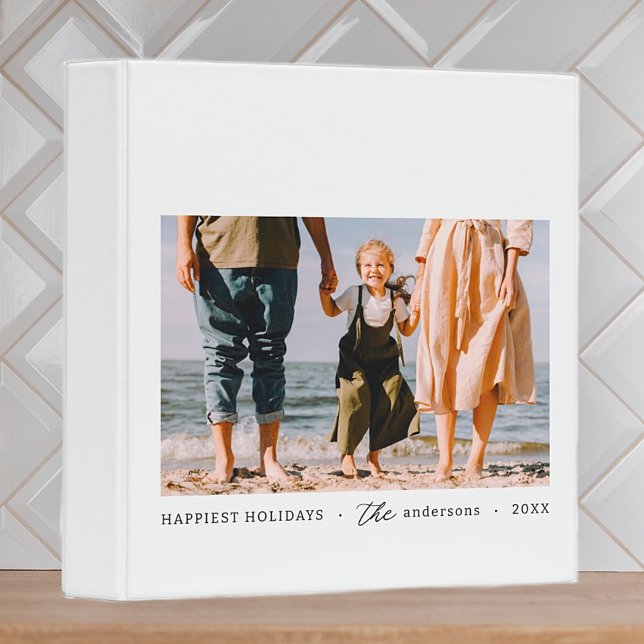 Modern Minimalist Simple Custom Family Photo 3 Ring Binder (Creator Uploaded)