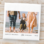 Modern Minimalist Simple Custom Family Photo Magnet<br><div class="desc">Design is composed of simple serif and playful script typography against a white background. Add a custom photo.</div>