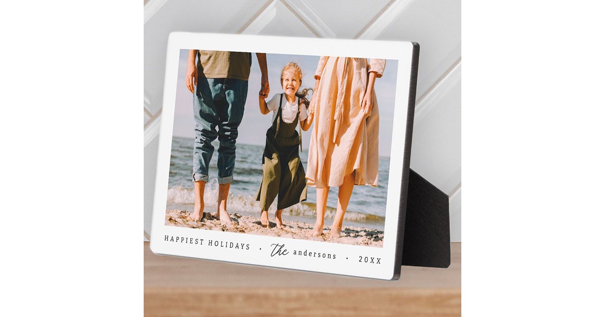 Modern Minimalist Simple Custom Family Photo Plaque | Zazzle