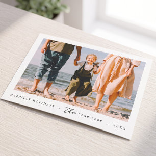 Modern Minimalist Simple Custom Family Photo Postcard