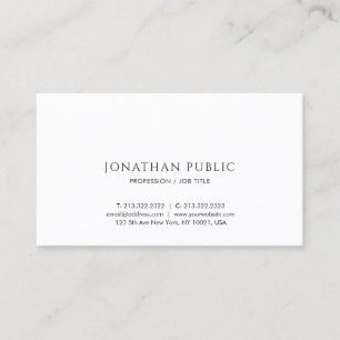 Modern Minimalist Simple Design Elegant Template Business Card
