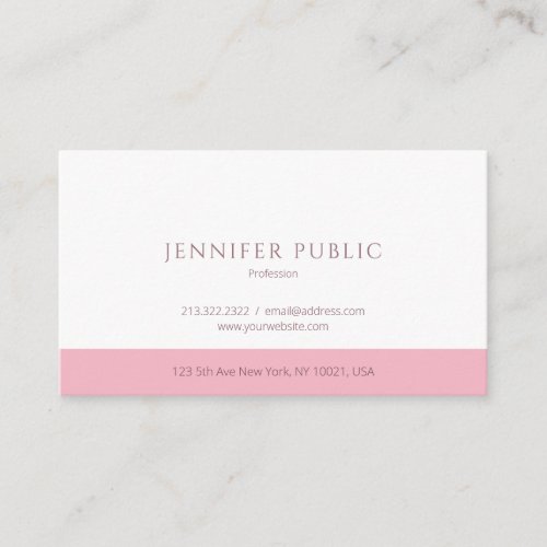 Modern Minimalist Simple Design Professional Chic Business Card
