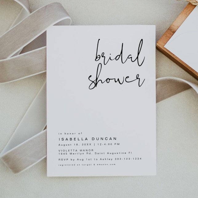 Modern Minimalist Simple & Edgy Bridal Shower Invitation (Creator Uploaded)