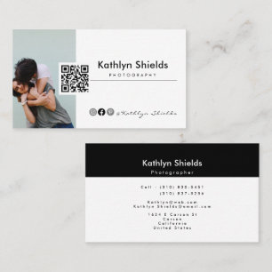 Modern Minimalist simple editable Photography Business Card