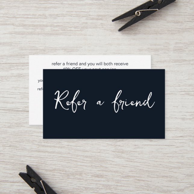 Modern Minimalist Simple Elegant  Referral Card (Front/Back In Situ)