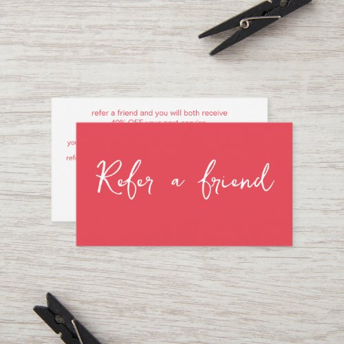 Modern Minimalist Simple Elegant  Referral Card