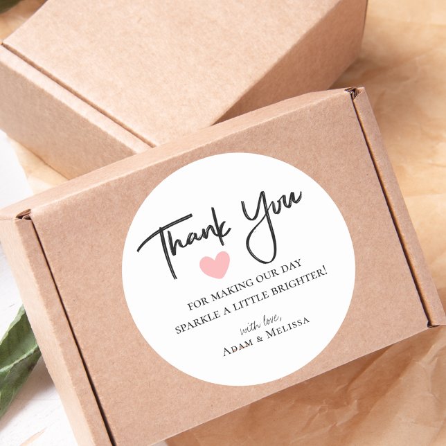 Modern Minimalist Simple Elegant Wedding Bridal Classic Round Sticker (Creator Uploaded)