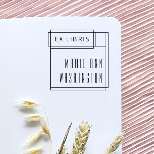 Modern Minimalist Simple Ex Libris Bookplate Self-inking Stamp