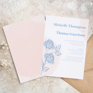 Modern Minimalist Simple Floral Wedding Invitation