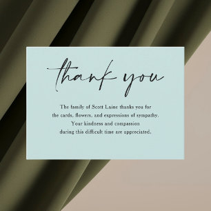 Modern Minimalist Simple Funeral Thank You Note Card
