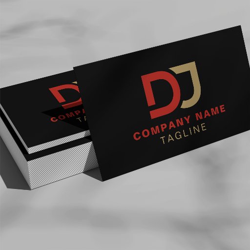 Customizable Modern Minimalist Simple Gold and Red Cool DJ  Business Card