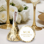 Modern Minimalist Simple Gold Monogram Wedding Hershey®'s Kisses®<br><div class="desc">Modern Minimalist yet Elegant Couple Monogram Initials,  Names and Date Wedding Chocolate Candy - Gold Text</div>