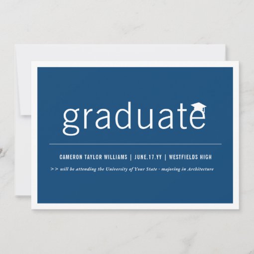 Modern Minimalist Simple Graduate Graduation Photo Announcement | Zazzle