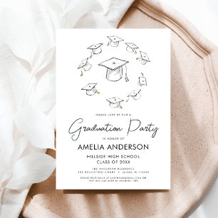 Modern Minimalist Simple Graduation Party  Invitation