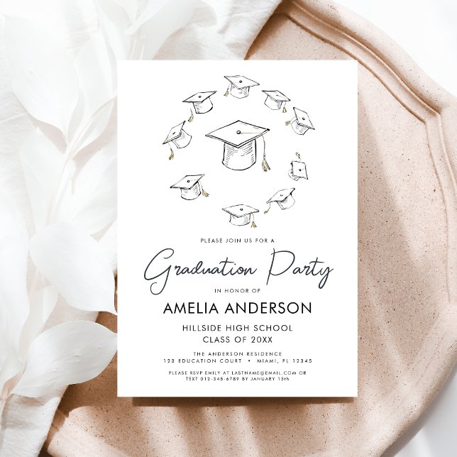 Modern Minimalist Simple Graduation Party  Invitation (Creator Uploaded)