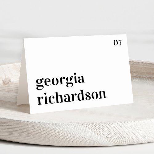 Modern Minimalist Simple Guest Name Place Card