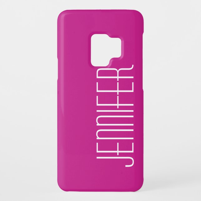 Modern Minimalist Simple Hot Pink, Jumbo Big Name, Case-Mate Samsung Galaxy Case (Back)