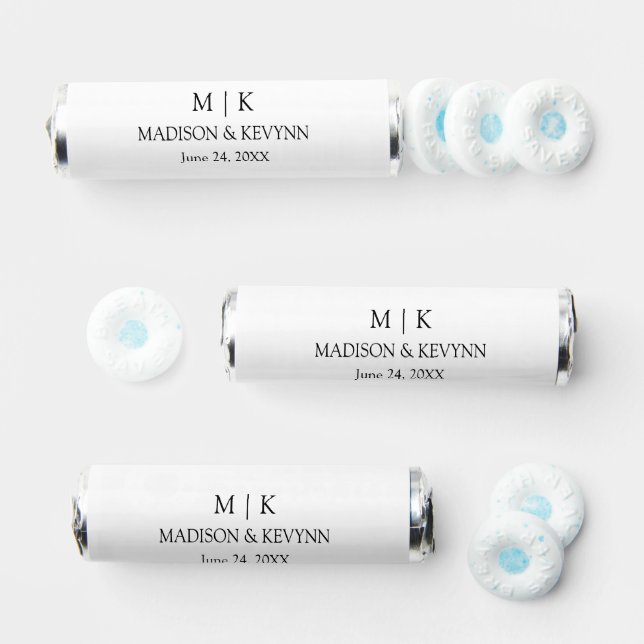 Modern Minimalist Simple Monogram Wedding Breath Savers® Mints (Assorted)