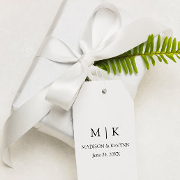 Modern Minimalist Simple Monogram Wedding  Gift Tags