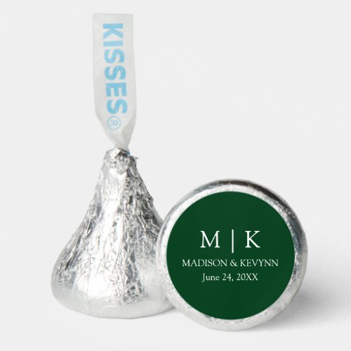 Modern Minimalist Simple Monogram Wedding Green Hersheys Kisses