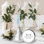 Modern Minimalist Simple Monogram Wedding Hershey®'s Kisses®<br><div class="desc">Modern Minimalist yet Elegant Couple Monogram Initials,  Names and Date Wedding Chocolate Candy - Black & White</div>