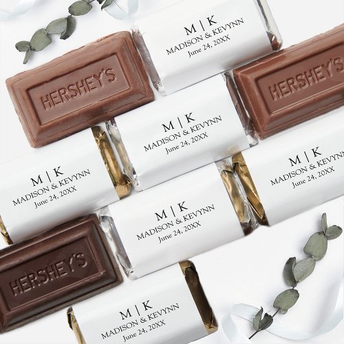 Modern Minimalist Simple Monogram Wedding Hersheys Miniatures