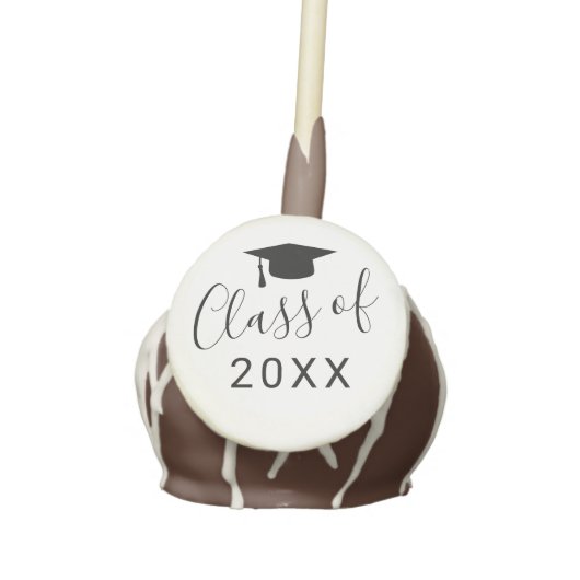 Modern Minimalist Simple Mortar Board Graduation Cake Pops (Front)