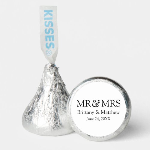 Modern Minimalist Simple Mr and Mrs Wedding Hersheys Kisses