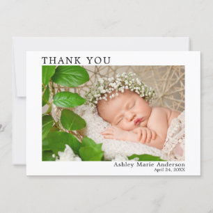 Modern Minimalist Simple New Baby Thank You Card