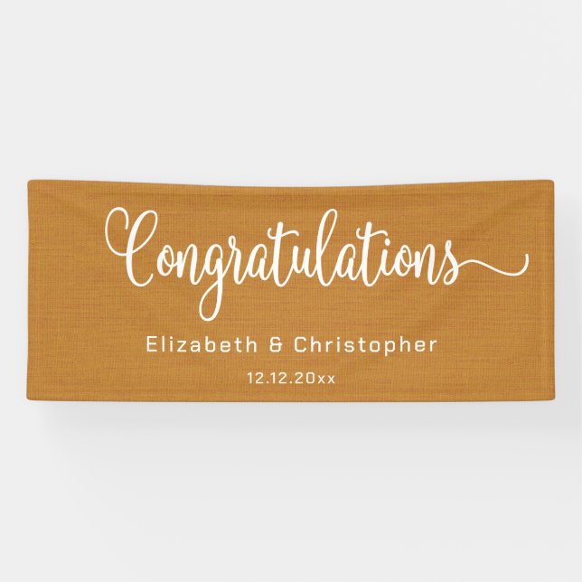 Modern Minimalist Simple Orange Congratulations Banner (Horizontal)