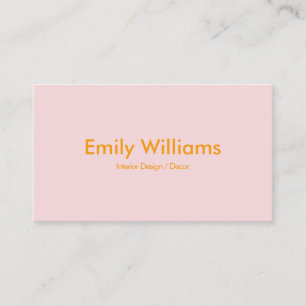 Modern Minimalist Simple Orange Pink Square Business Card