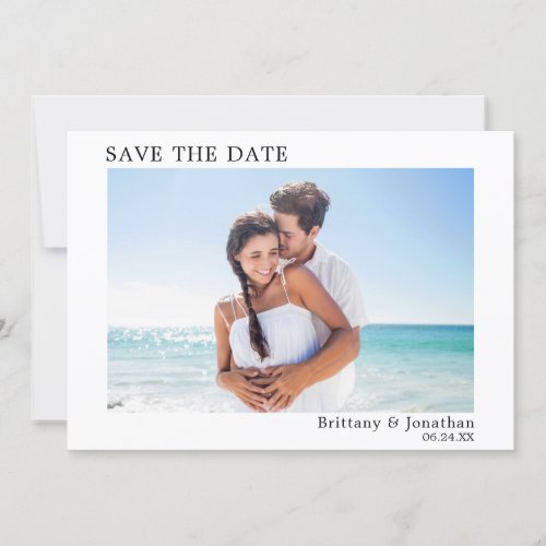 Modern Minimalist Simple Photo Save The Date Card