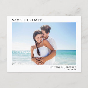 Modern Minimalist Simple Photo Save The Date Postcard