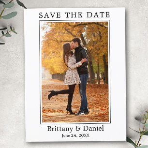 Modern Minimalist Simple Photo Save The Date Postcard