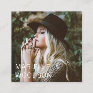 Modern Minimalist Simple Photo Square Business Card