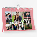 Modern minimalist simple pink photo collage calendar<br><div class="desc">Create your own multi photo collage (32 photos) year memories calendar. Can be a special keepsake gift for family,  engaged couple,  newlyweds,  parents,  grandparents,  or best friends.</div>
