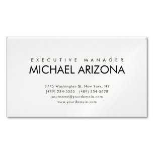 Modern Minimalist Simple Plain Business Card Magnet