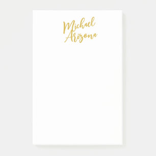 Modern Minimalist Simple Plain Handwriting Name Post-it Notes