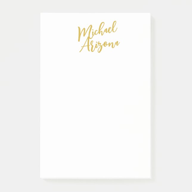 Modern Minimalist Simple Plain Handwriting Name Post-it Notes (Front)