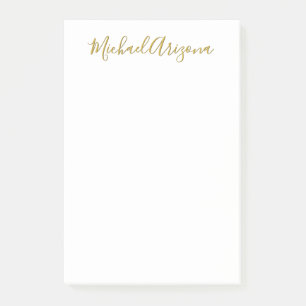 Modern Minimalist Simple Plain Handwriting Name Post-it Notes