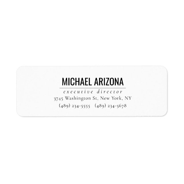 Modern Minimalist Simple Plain  Label (Front)