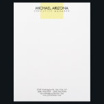 Modern Minimalist Simple Plain Letterhead<br><div class="desc">A custom design that you can personalize. Add your own name and have a unique product that's just for you.</div>
