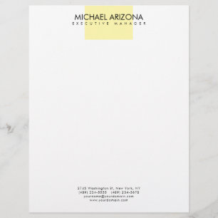 Modern Minimalist Simple Plain Letterhead