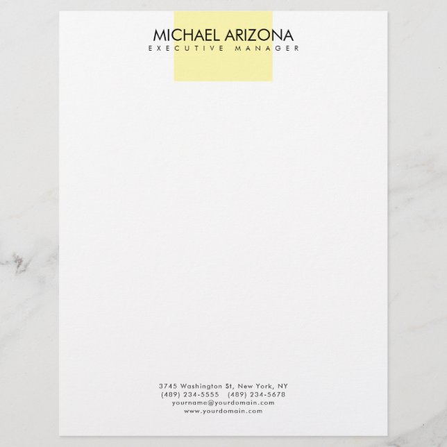 Modern Minimalist Simple Plain Letterhead (Front)