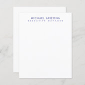 Modern Minimalist Simple Plain Name Paper Sheet (Front/Back)