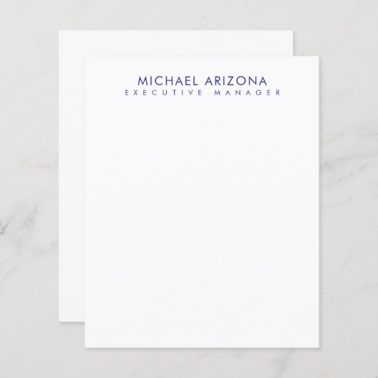 Modern Minimalist Simple Plain Name Paper Sheet (Front/Back)
